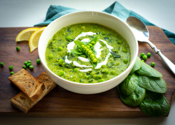 Savoury Spinach Pea soup